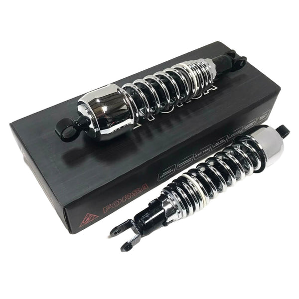 Forsa Twin Shock Type 3 Black / Chrome 335mm - Dual Spring | Laguna Direct