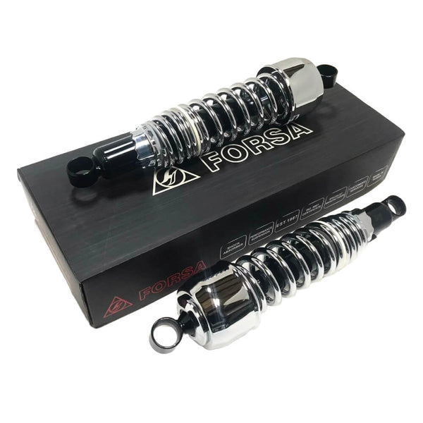 Forsa Twin Shock Type 7 Black / Chrome 325mm - Dual Spring | Laguna Direct
