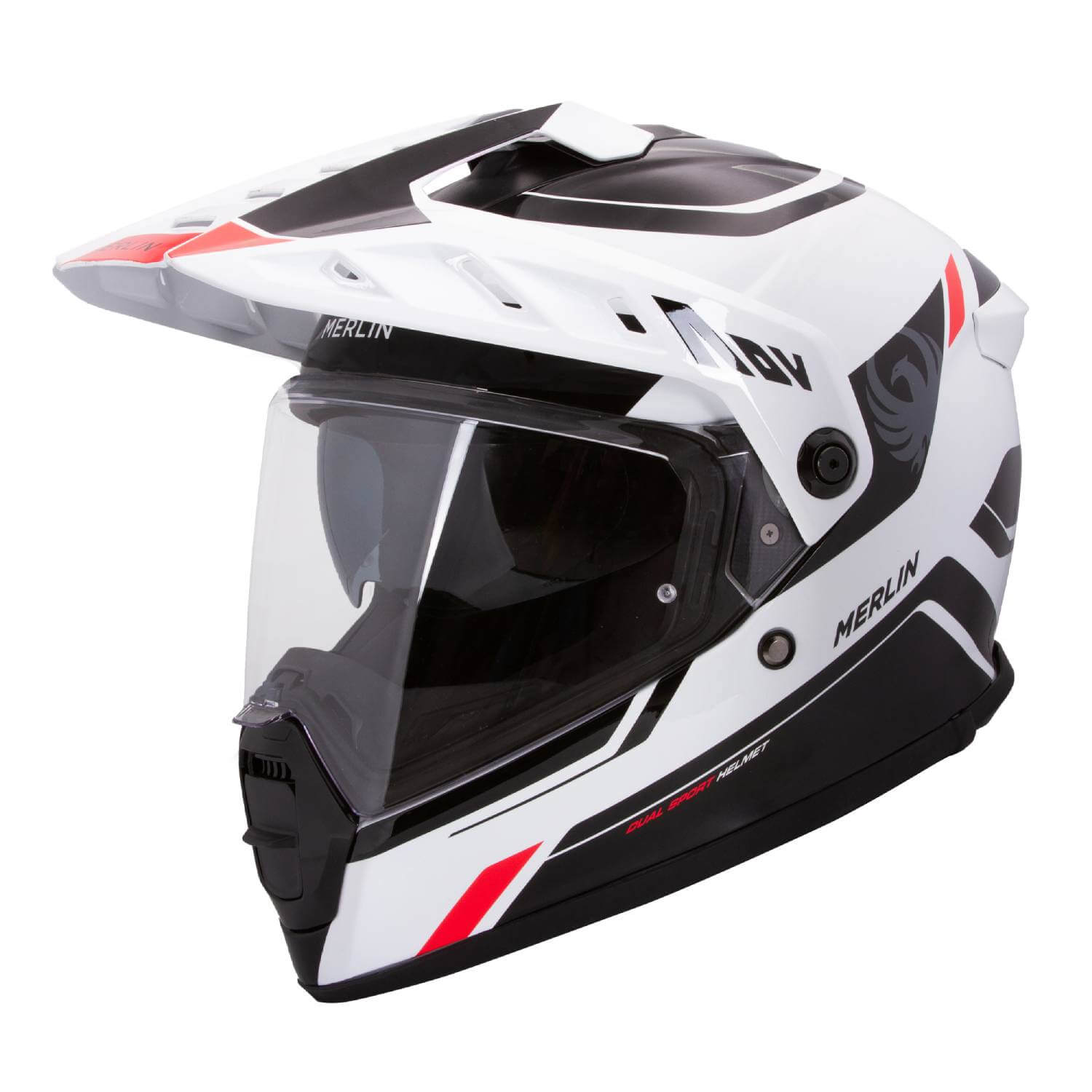 Merlin Red Merlin Torres Adventure Full Face Helmet Block White / Red – Laguna Direct