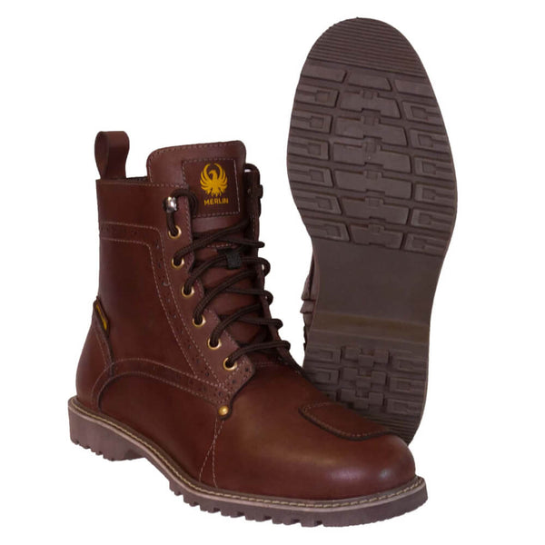 Merlin Derby Brogue D3O Waterproof Boots Brown | Laguna Direct