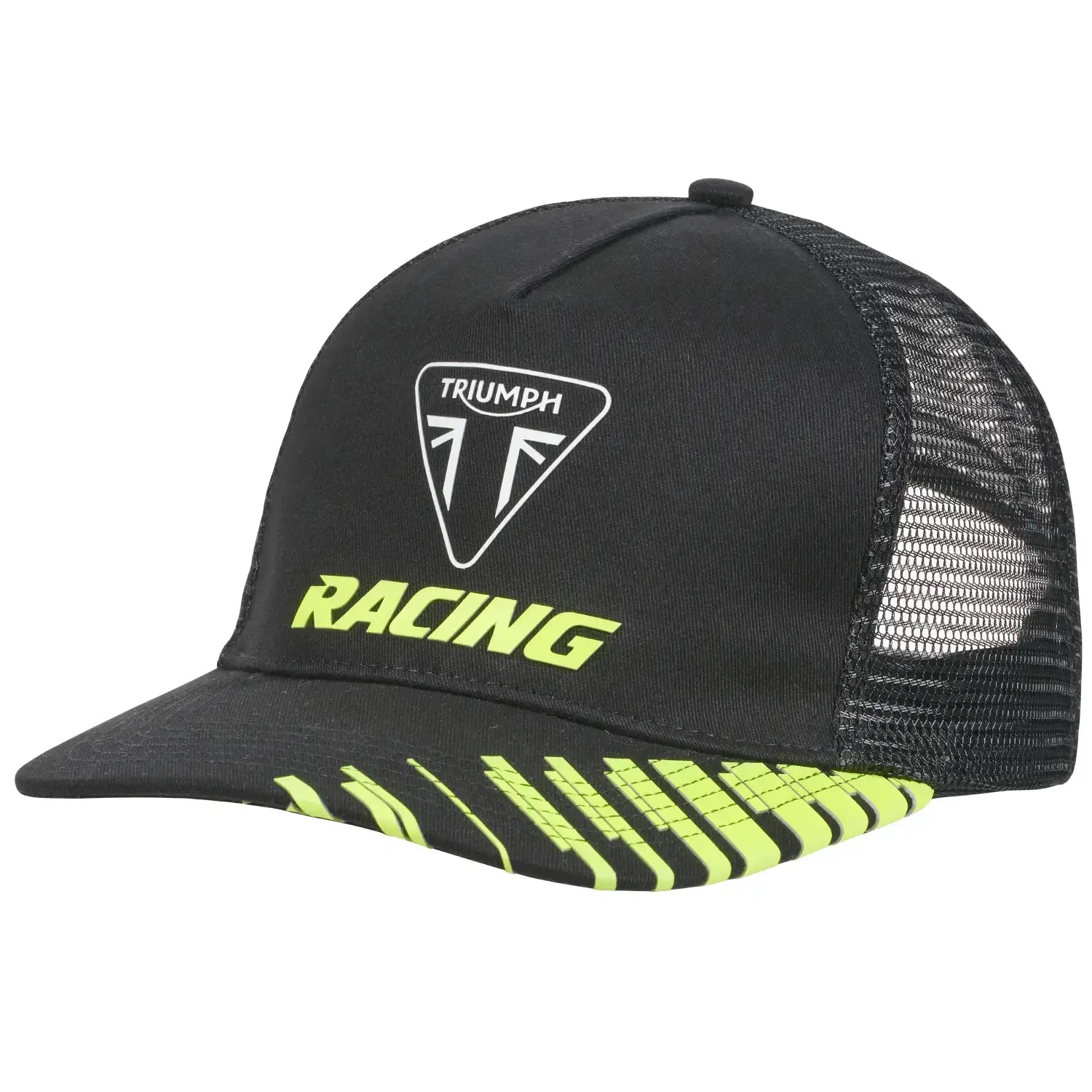 Triumph Racing Flat Peak Trucker Cap Black / Fluro | Laguna Direct