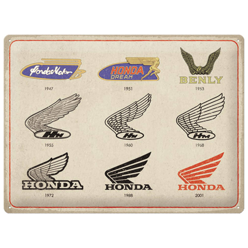 Honda Motorcycles Logo Evolution Tin Sign Laguna Direct honda-motorcycles-logo-evolution-tin-sign-laguna-direct